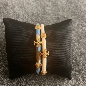 TORY BURCH• SUPER RARE CHARM ON FABRIC BRACELET/BAG CHARM